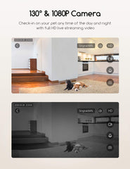 Faroro dog camera remote-toss button demonstrates quick treats during breaks.