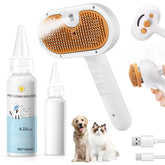 Fashionari Pet Steam Brush handle close-up with ergonomic grip for easy grooming