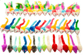 Fashion's Talk 48-count mice toys pack for indoor cats with fuzzy textures and colorful variety.
