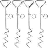 Fasmov 4-pack 16in spiral dog stake keeps dogs secure in yards.