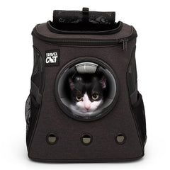 The Fat Cat backpack carrier shows airline approval for smooth travel with your cat.