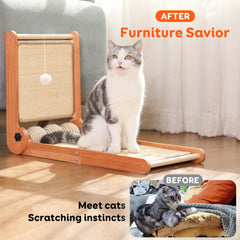 FathiSooc transformable cat scratcher inclined ramp offers varied scratching angles.
