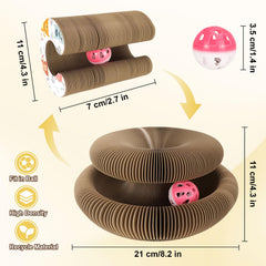FATIRO Kitty Curls track showcases paw-friendly scratching action for cats.