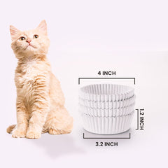 FattyBee cat dish liner fit shows easy use with various bowls for wet food.