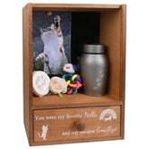 Favonuovy pet memorial shadow box front view with spacious interior for memories