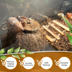 Favozio 4.3-in diameter coconut hut suits floor placement or ceiling hanging for versatile enclosure design.