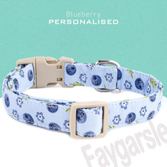 Faygarsle blueberry-pattern dog collar with adjustable buckle for secure fit.