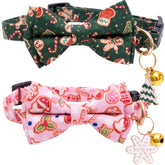 Faygarsle Christmas cat collar with pink bowtie for festive style and comfort.