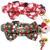 Faygarsle Christmas cat collar bowtie red green for festive photos.