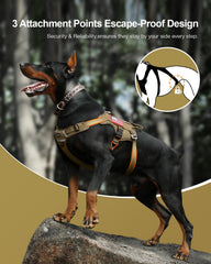 FAYOGOO tactical dog harness side view highlights comfortable padding for all-day wear.