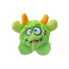 FCCUM plush squeaky dog toy ball green front view highlights curiosity during fetch
