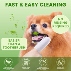 Fdceligoo dog dental wipes breath-freshening closeup helps keep pet breath fresh between meals.