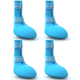 Fdceligoo rubber dog boots blue side view protect paws on hot pavement