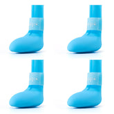 Fdceligoo rubber dog boots blue small straps protect paws during daily outdoor adventures.