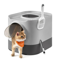 Feandrea cat litter box lid with slide-out tray for easy cleaning and maintenance