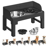 Feandrea elevated stand with tilted bowls promotes comfortable eating posture.