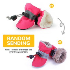 Fecialy dog shoes reflective straps boost night visibility for safety.