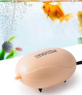 FEDOUR mini aquarium air pump front view highlights space-saving compact design for desktop tanks.