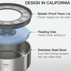 Feedoo splash-proof paws lid blocks pawing and spills.