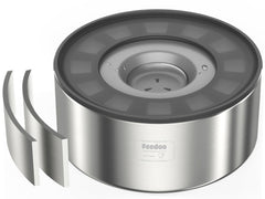Feedoo 2L water bowl side view reduces floor spills during hydration.