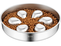 Feedoo slow-feeder bowl front view shows stable, spill-reducing design for large dogs.