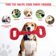 Feeko tug-of-war dog toy—natural rubber for interactive play.