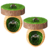 Feekoon natural walnut hideout closeup shows premium wood texture for small pets.