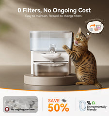 FEELNEEDY wireless cat water fountain 3.5L tank supports longer hydration