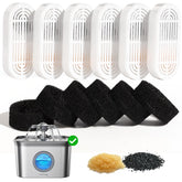 FEELNEEDY FN-W22 fountain assembly view highlights easy filter replacement.