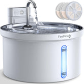 FEELNEEDY wireless cat water fountain front view showcasing easy hydration for pets