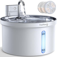 FEELNEEDY wireless cat water fountain front view showcasing easy hydration for pets