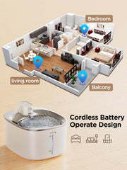 FEELNEEDY 4L capacity fountain pictured in a living area for multiple pets