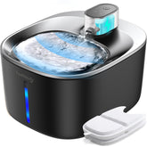 FEELNEEDY wireless cat water fountain front view shows cordless design for flexible placement.