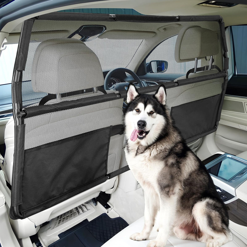 Feestars dog barrier 56-inch wide safely separates pets from front seats