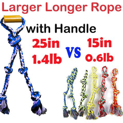 Fejapa rope toy with plastic handle for easy gripping during play