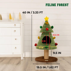 Feline Forest cat Christmas tree perch-ready design offers cozy spots and festive photos.