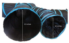 Feline Ruff 4-Way Cat Tunnel collapses to frisbee-size for easy portability.