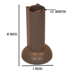 Feline Ruff teaser wand holder clipped to wall for space-saving storage.