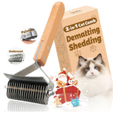FelineFun cat brush dematting side close-up for gentle mats removal.