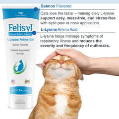 Felisyl lysine gel paw-dab method for easy daily dosing.