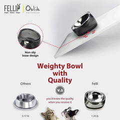Felli Oblik removable oval dish keeps food centered to minimize mess.