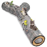 FelRelWel cat tunnel tree-pattern entrance sparks playful exploration and exercise.