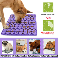 Femont snuffle mat leaf-pattern hides food for engagement