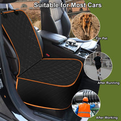 Femuar dog seat cover nonslip backing holds in place for secure rides.