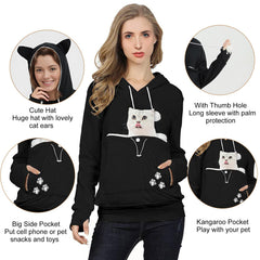 Fenben Cat ears detail on hoodie adds playful, eye-catching design