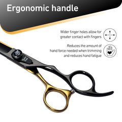 Fenice Peak 440C stainless steel blades provide clean cuts through thick fur.