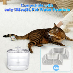 Fenkabs cat fountain filters compatible with eufy 3L stainless steel dispenser.
