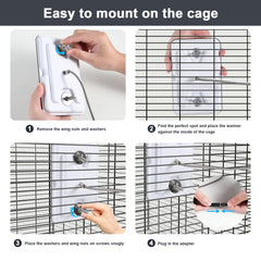 Fenocran Indoor Bird Heater Pad USB adapter demonstrates convenient, low-voltage power and protection.