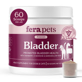 Fera Pets Bladder Support cranberry-d-mannose bottle supports urinary health in pets.