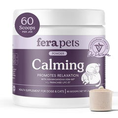 Fera Pets Calming bottle pour promotes easy dosing for calmer moments.